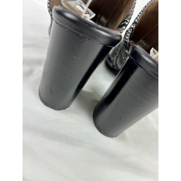 Vionic Kaia Mules Heels Snakeprint Reptile Black White 8.5 Ankle Strap Open Toe - Picture 8 of 14